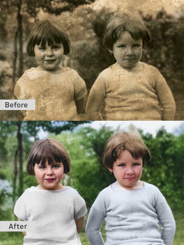B&W colorization old photo restoration