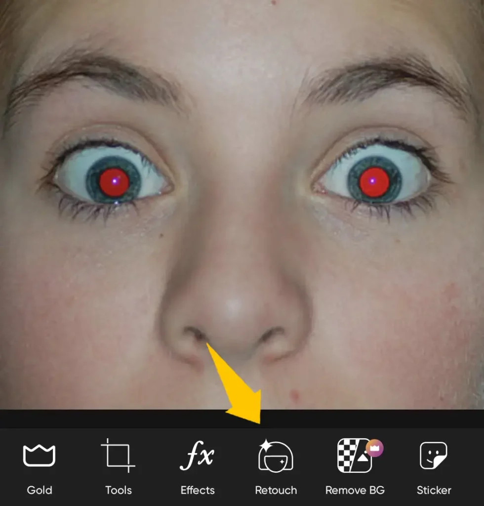 PicsArt Remove Red Eye